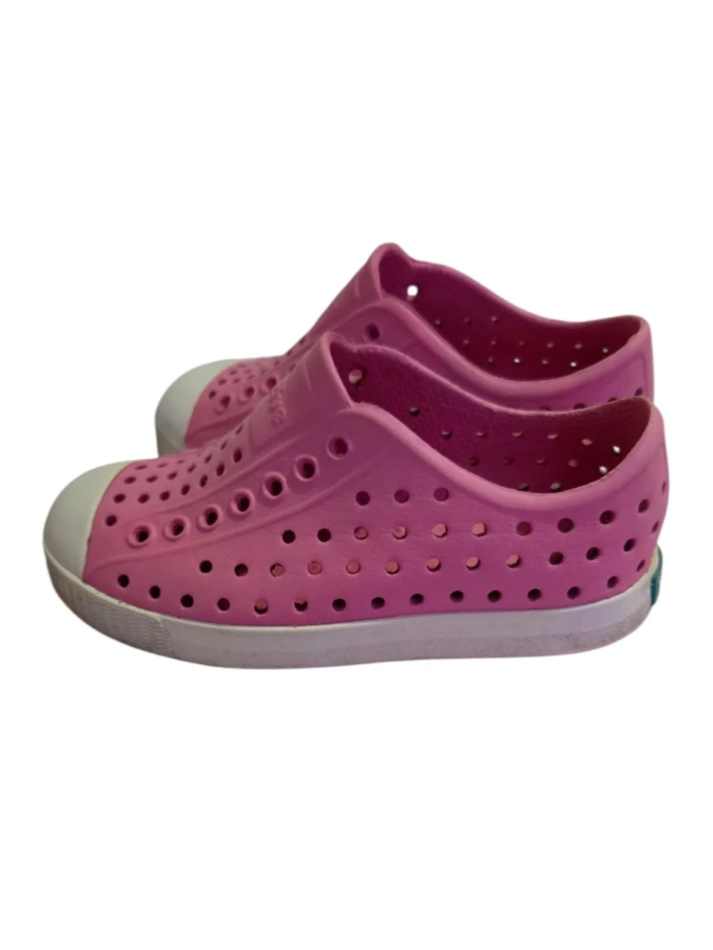 Native Jefferson Girls Water Shoes Size 9 Toddler Pink and White